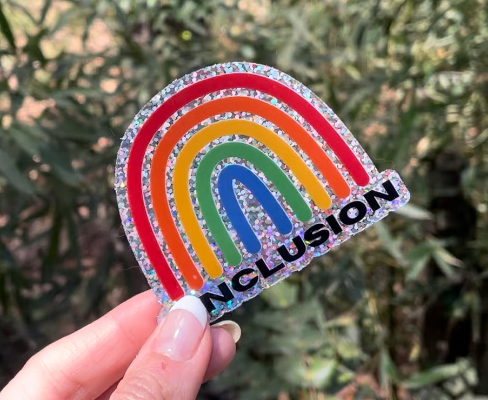 Inclusion Sticker-Glitter rainbow